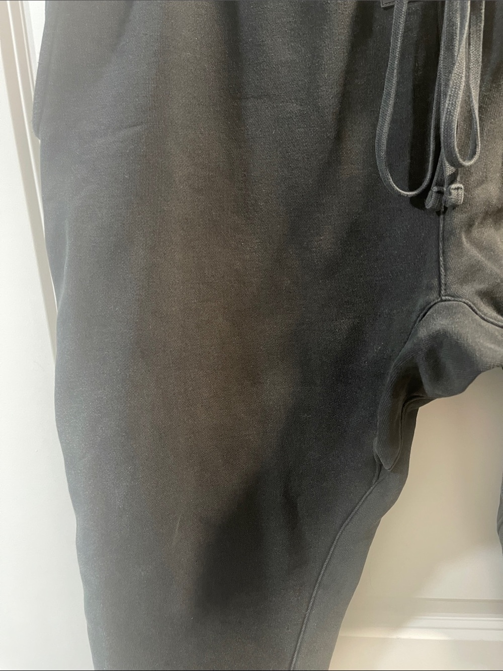 Essentials Men's Black Jogger Sweatpants with Drawstring Have One Hole - Picture 9 of 9